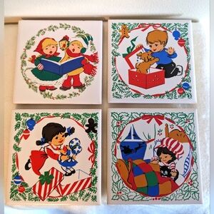 SOLD Vintage Holiday Coasters